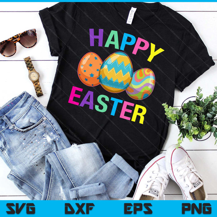 Happy Easter Day schattige kleurrijke ei jacht vrouwen jongens meisjes SVG PNG digitale snijden bestanden