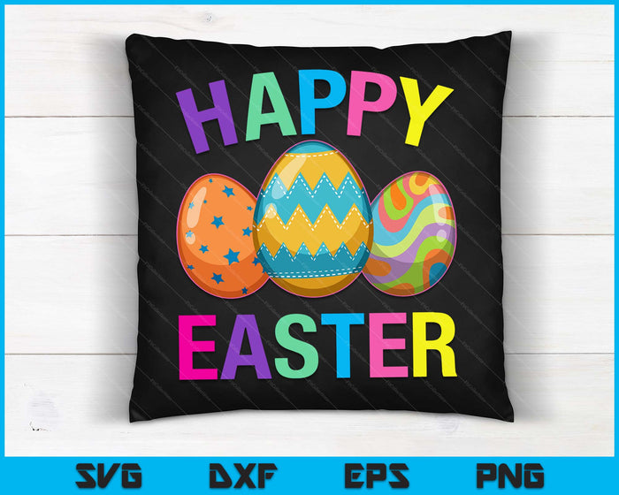 Happy Easter Day schattige kleurrijke ei jacht vrouwen jongens meisjes SVG PNG digitale snijden bestanden