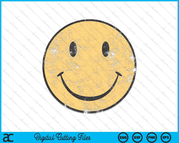 Happy Face Retro 70's 80's SVG PNG Cutting Printable Files