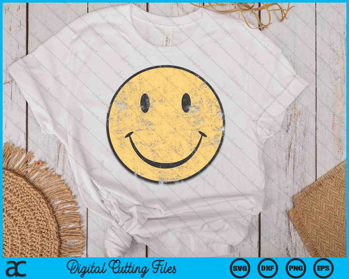 Happy Face Retro 70's 80's SVG PNG Cutting Printable Files
