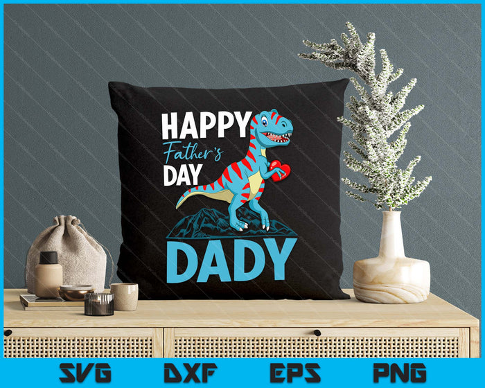 Gelukkige Vaderdag Dady Dino T-rex SVG PNG digitale snijbestanden