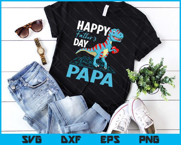 Happy Father's Day Papa Dino T-rex SVG PNG Digital Cutting Files