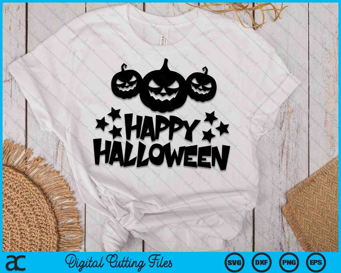 Feliz Halloween Lindo Halloween Decoración Calabazas SVG PNG Archivos de corte digital