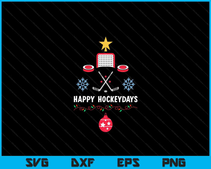 Happy Hockey Days Holidays Christmas For Men Women Kids SVG PNG Digital Cutting Files