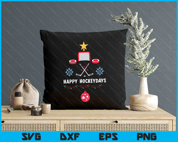 Happy Hockey Days Holidays Christmas For Men Women Kids SVG PNG Digital Cutting Files