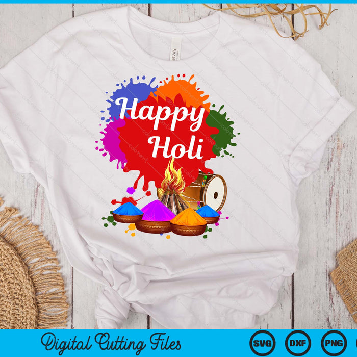 Happy Holi Men Women Family Kids Cool Holi Festival Outfit SVG PNG Digital Printable Files