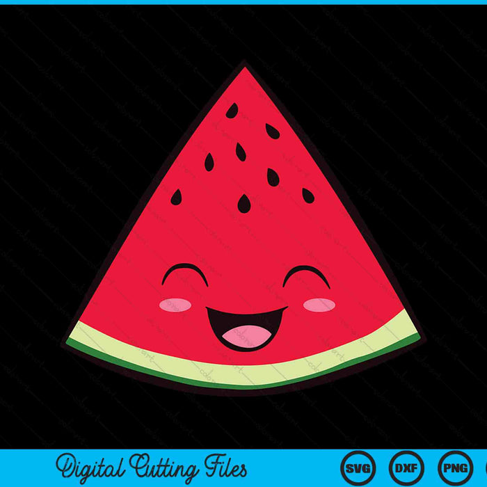 Happy Kawaii Watermelon SVG PNG Digital Cutting Files