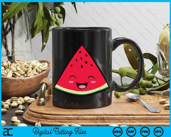 Happy Kawaii Watermelon SVG PNG Digital Cutting Files
