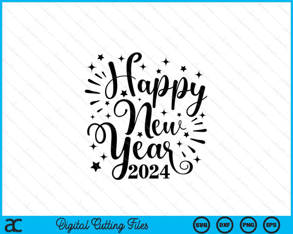 Feliz Año Nuevo 2024 SVG PNG Archivos de corte digital