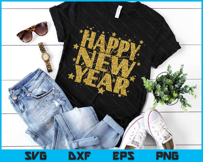 Happy New Year 2025 New Years Eve Party Countdown Fireworks SVG PNG Digital Printable Files