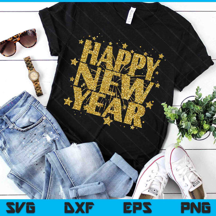 Happy New Year 2025 New Years Eve Party Countdown Fireworks SVG PNG Digital Printable Files