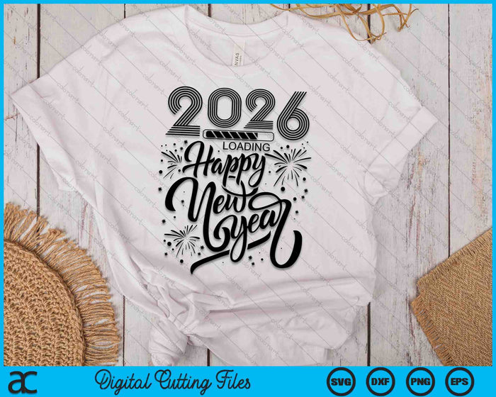 Happy New Year 2026 Fireworks Loading SVG PNG Digital Printable Files