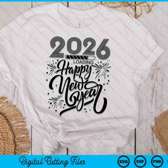 Happy New Year 2026 Fireworks Loading SVG PNG Digital Printable Files