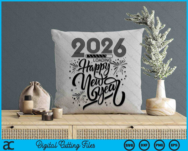 Happy New Year 2026 Fireworks Loading SVG PNG Digital Printable Files