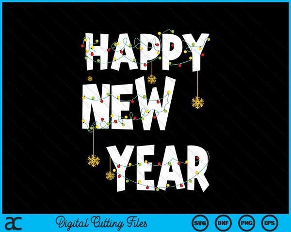 Happy New Year eve party countdown fireworks SVG cut file
