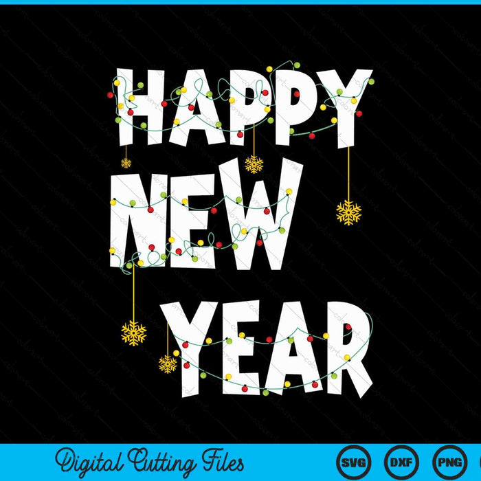 Happy New Year eve party countdown fireworks SVG cut file