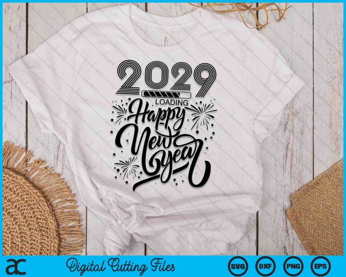 Happy New Year 2029 Fireworks Loading SVG PNG Digital Printable Files