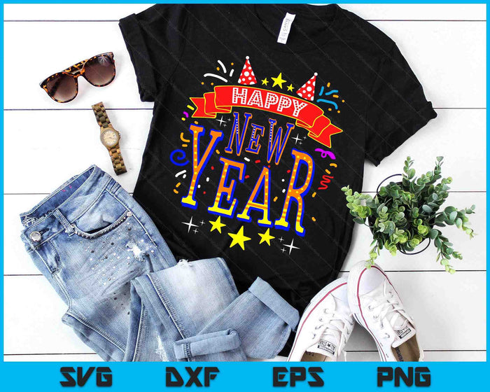 Happy New Year New Years Eve 2024 SVG PNG Digital Printable Files