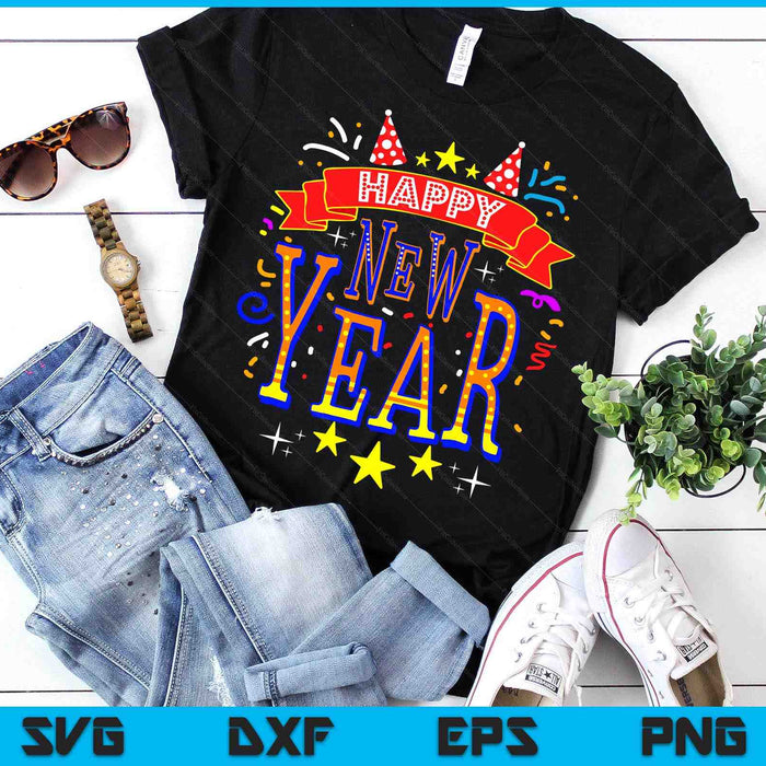 Happy New Year New Years Eve 2024 SVG PNG Digital Printable Files