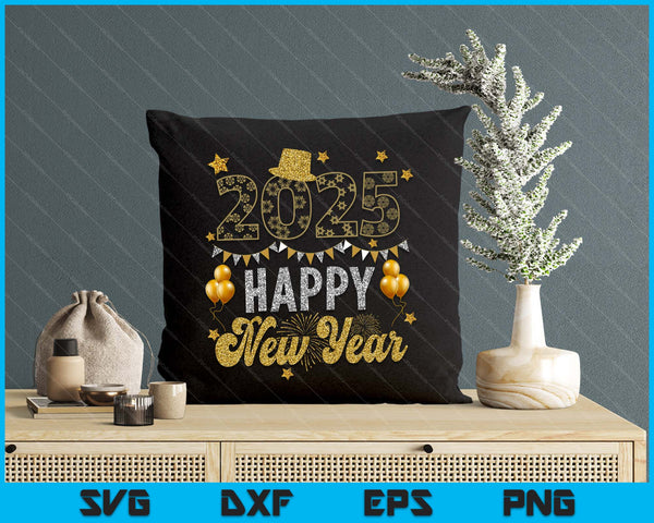 Happy New Year Party 2025 Ballon Family Matching SVG PNG Digital Printable Files