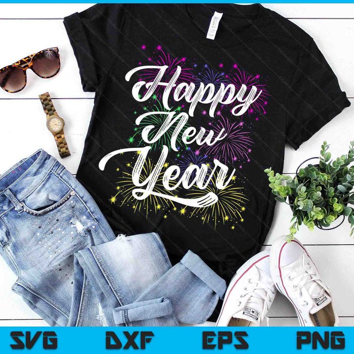 Happy New Year Party Supplies 2025 Family Matching Fireworks SVG PNG Digital Printable Files