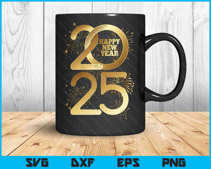 Happy New Year Party Supplies 2025 Family Matching Fireworks SVG PNG Digital Printable Files