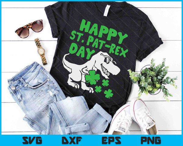 Happy St Pat Rex Day St Patricks Dinosaur Toddler Boys SVG PNG Digital Printable Files