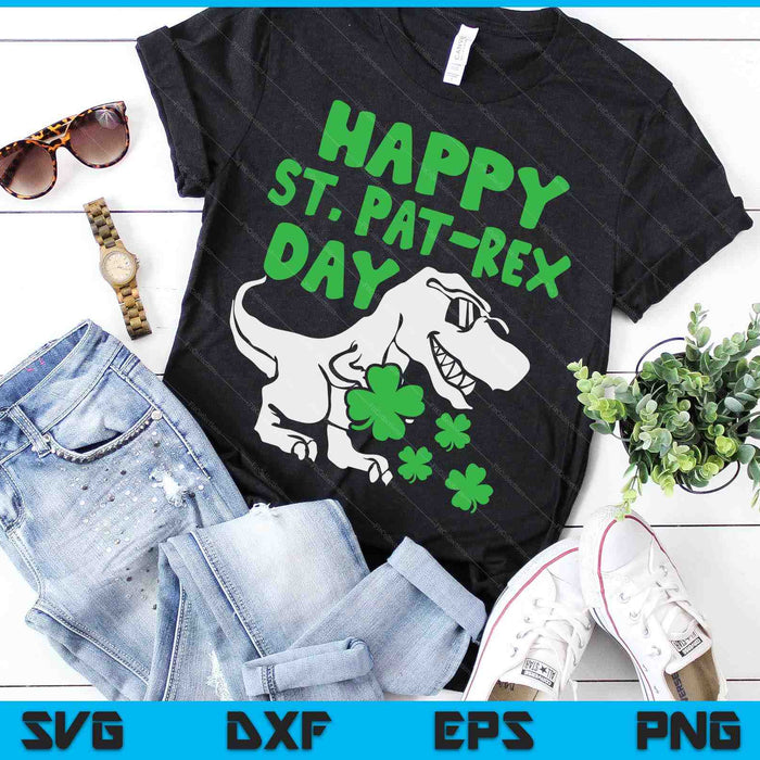 Happy St Pat Rex Day St Patricks Dinosaur Toddler Boys SVG PNG Digital Printable Files