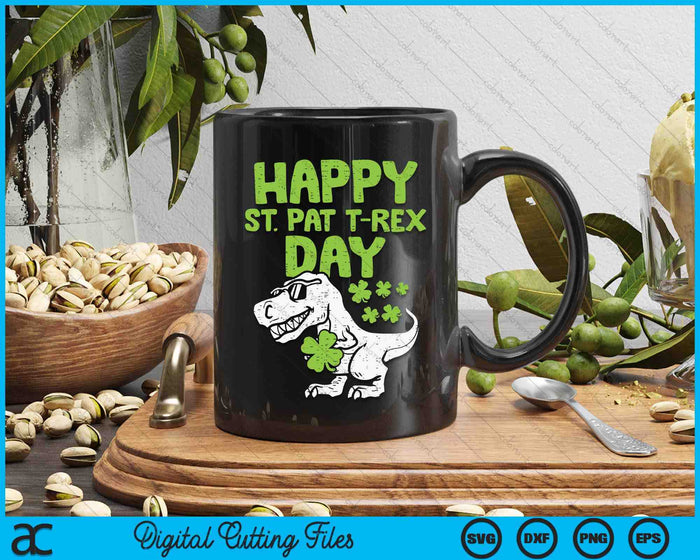 Happy St Pat Trex Day Dino St Patricks Day Toddler Boys Gift SVG PNG Digital Printable Files