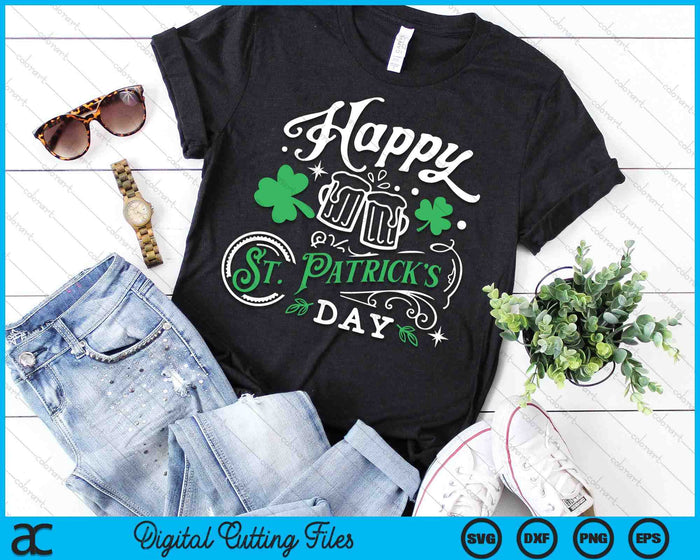 Happy St Patrick's Day Shamrock Clover Irish SVG PNG Digital Printable Files