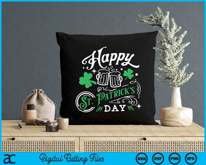 Happy St Patrick's Day Shamrock Clover Irish SVG PNG Digital Printable Files