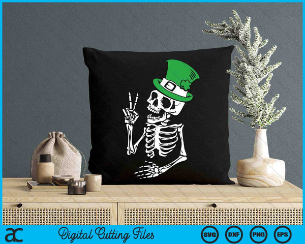 Happy St Patrick's Day Skull Skeleton SVG PNG Digital Printable Files