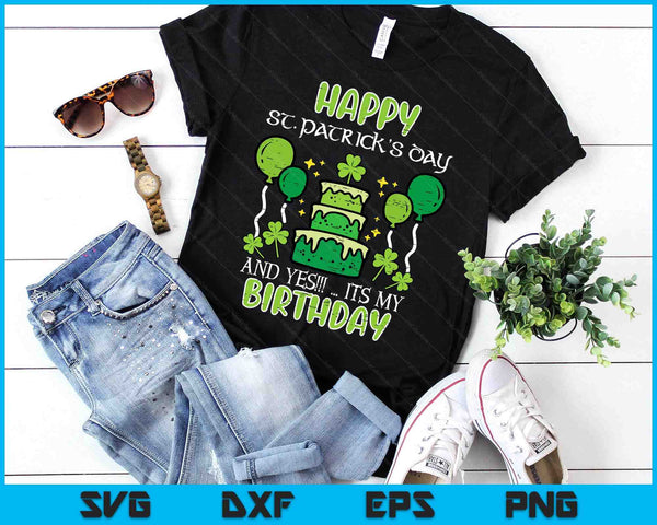 Happy St Patricks Day Birthday Bday SVG PNG Digital Printable Files