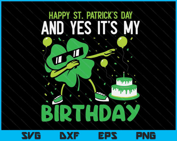 Happy St Patricks Day Birthday Leprechaun Bday Party Boys SVG PNG Digital Printable Files