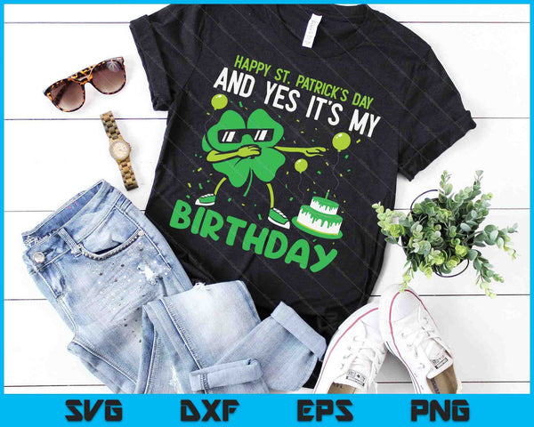 Happy St Patricks Day Birthday Leprechaun Bday Party Boys SVG PNG Digital Printable Files