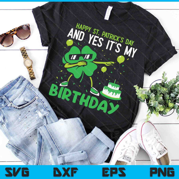 Happy St Patricks Day Birthday Leprechaun Bday Party Boys SVG PNG Digital Printable Files