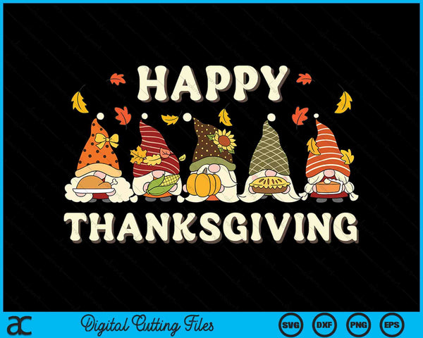 Happy Thanksgiving Autumn Gnomes With Harvest SVG PNG Digital Cutting Files