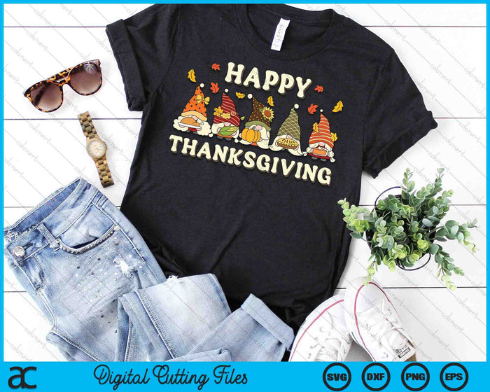 Happy Thanksgiving Autumn Gnomes With Harvest SVG PNG Digital Cutting Files