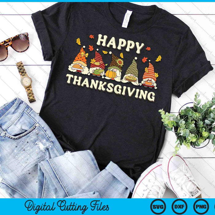 Happy Thanksgiving Autumn Gnomes With Harvest SVG PNG Digital Cutting Files