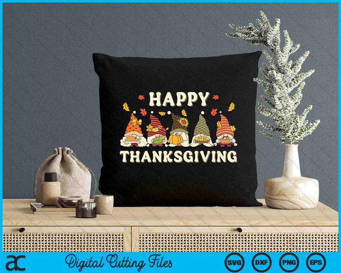 Happy Thanksgiving Autumn Gnomes With Harvest SVG PNG Digital Cutting Files