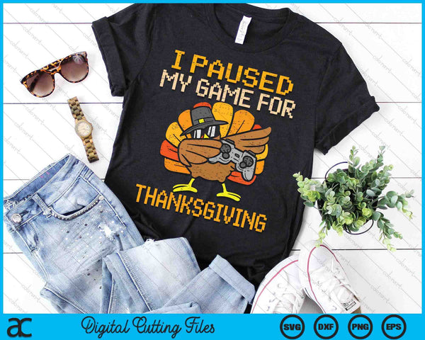 Happy Thanksgiving Dabbing Gamer Turkey SVG PNG Digital Cutting File