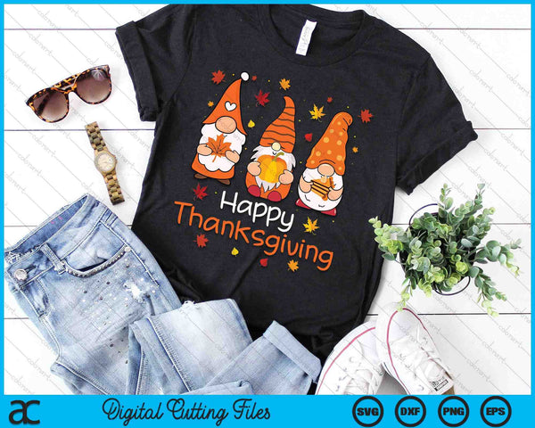 Happy Thanksgiving Gnome Gnomies Family SVG PNG Digital Printable Files