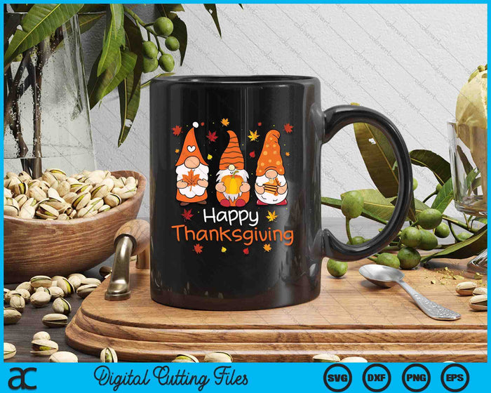 Happy Thanksgiving Gnome Gnomies Family SVG PNG Digital Printable Files