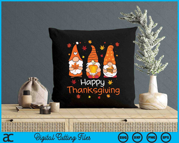 Happy Thanksgiving Gnome Gnomies Family SVG PNG Digital Printable Files