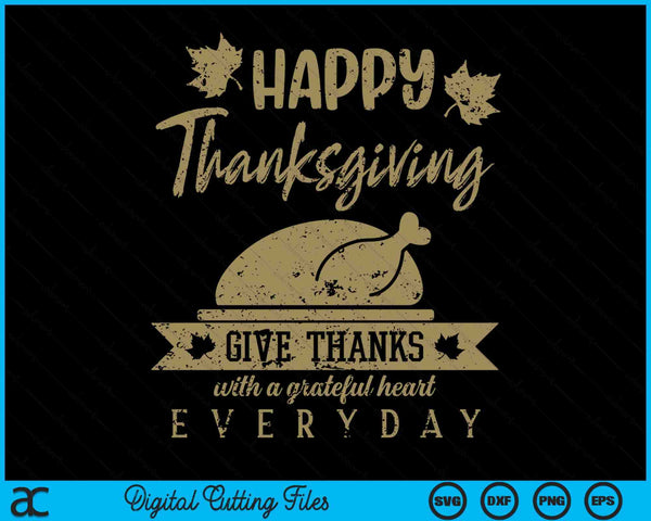 Happy Thanksgiving Retro Vintage SVG PNG Digital Cutting Files