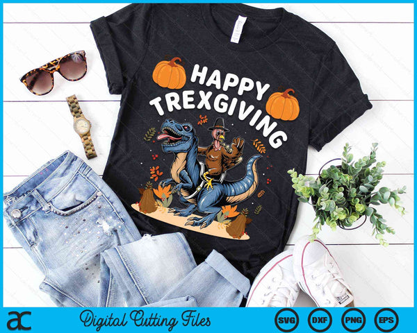 Happy Trexgiving TRex Thanksgiving Dinosaur SVG PNG Digital Cutting Files