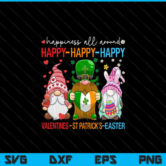 Happy Valentines St Patrick Easter Happy Holiday Gnome SVG PNG Digital Printable Files
