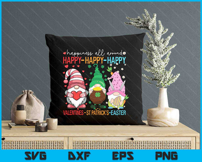 Happy Valentines St Patrick Easter Happy Holiday Gnome SVG PNG Digital Printable Files