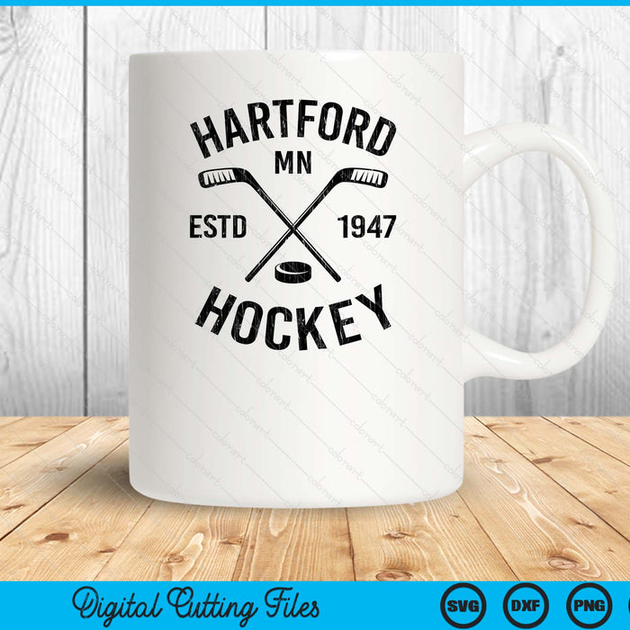 Hartford Minnesota Ice Hockey Sticks Vintage Gift SVG PNG Digital Cutting Files