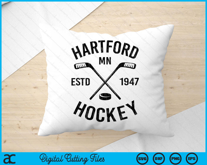 Hartford Minnesota Ice Hockey Sticks Vintage Gift SVG PNG Digital Cutting Files